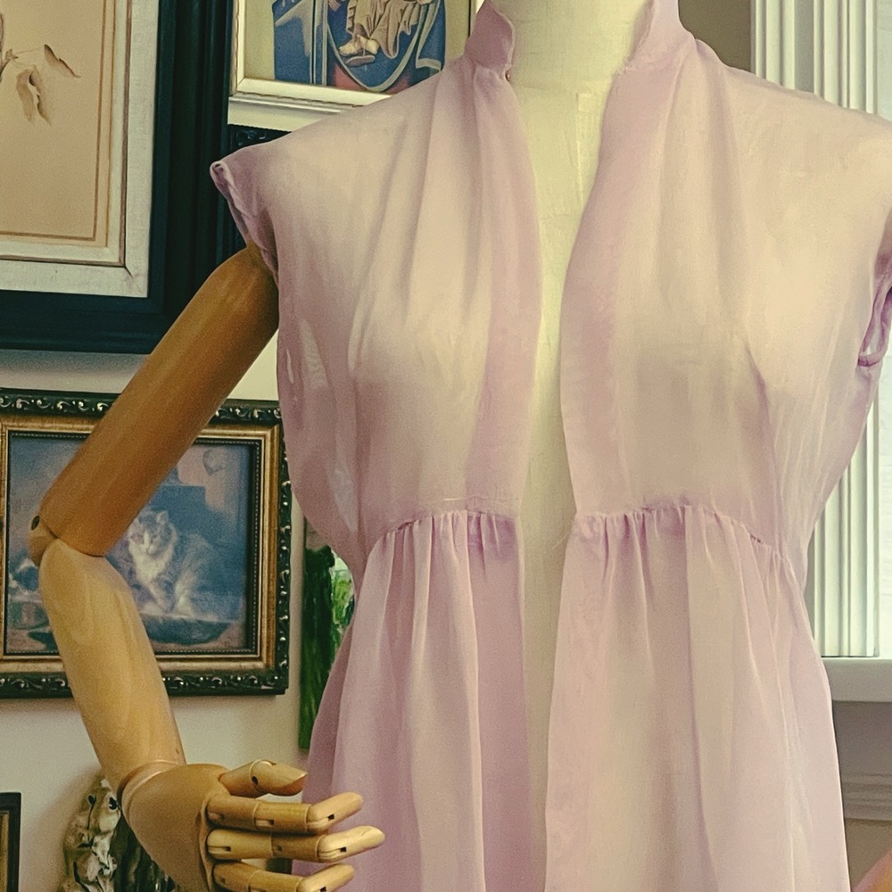 Sheer Lavender Sleeveless Layering Piece